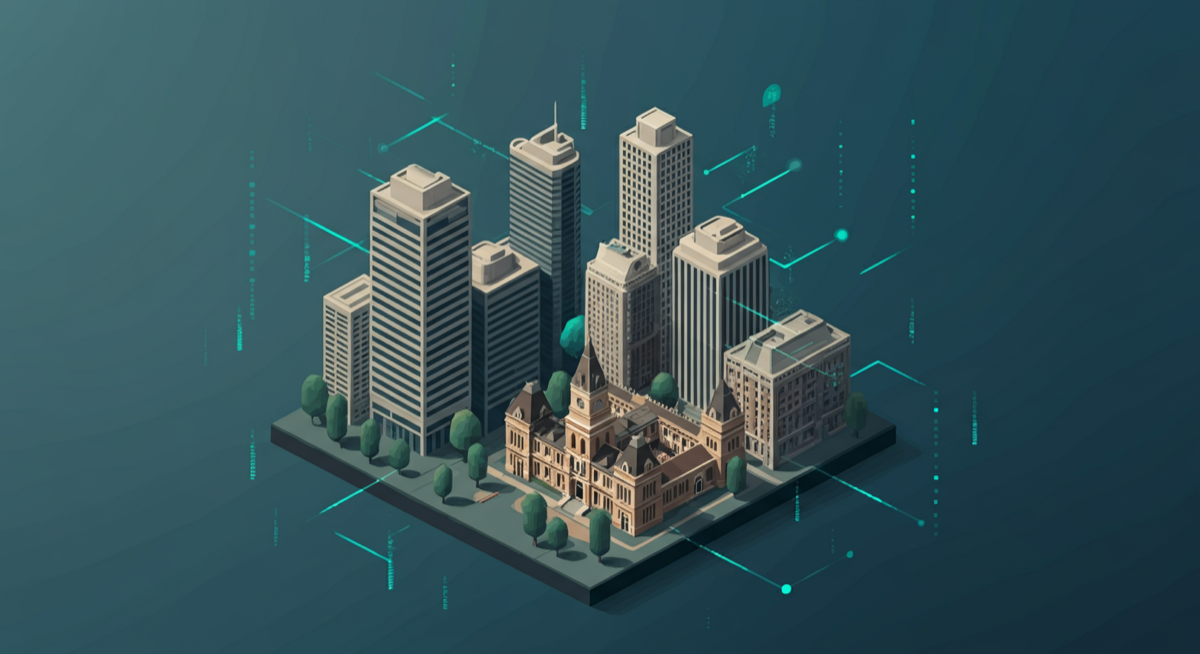 AI Automation for Melbourne Businesses - city skyline with digital transformation elements