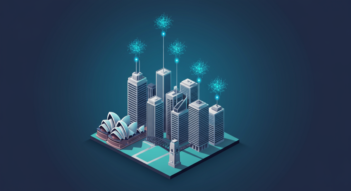 AI Automation for Sydney Businesses - Sydney skyline with digital transformation elements