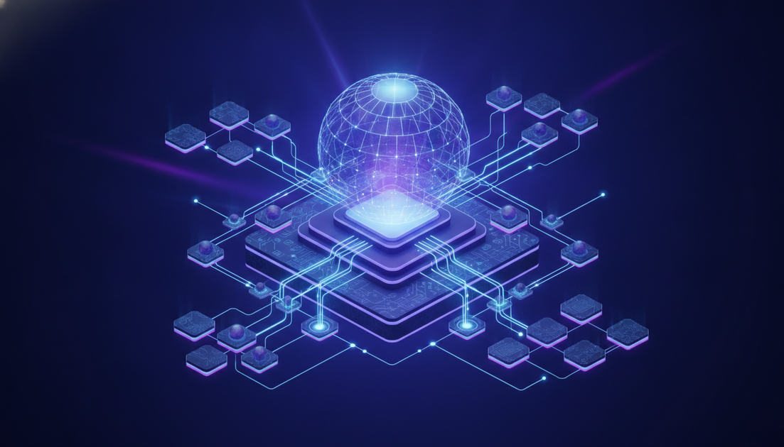 Abstract visualisation of AI leadership and accountability in an organisation