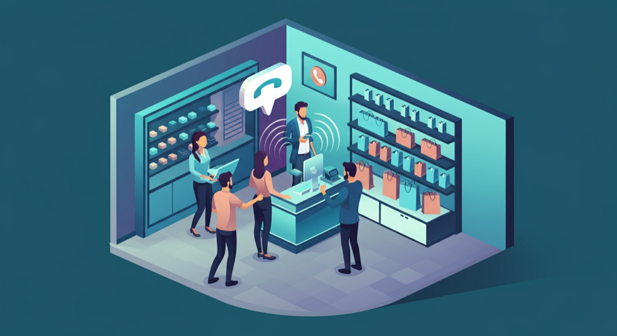 AI handling retail phone enquiries while staff serve in-store customers